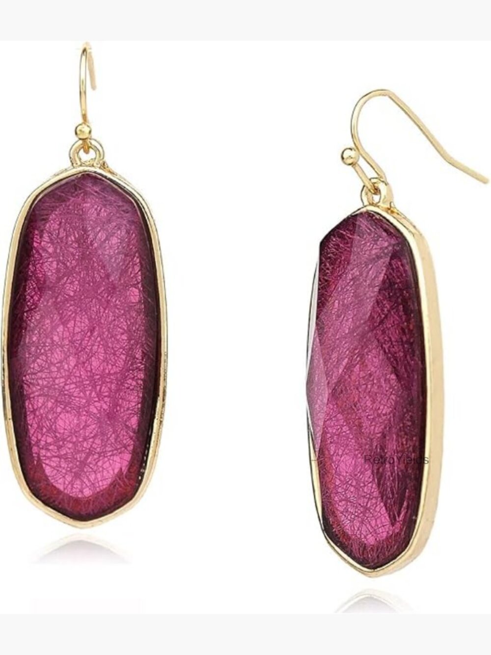 Resin Geometric Teardrop Dangle Earrings Lightweight Sparkle Glass